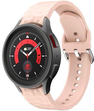 Everyday Crate Samsung Galaxy Watch 5 Pro Silicone Watch Band Rhombus Texture Adjustable Replacement Strap pink