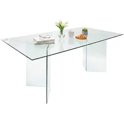 Dmora Armir - Fester Tisch, 180x90x78h cm Klar, 10 Plätze