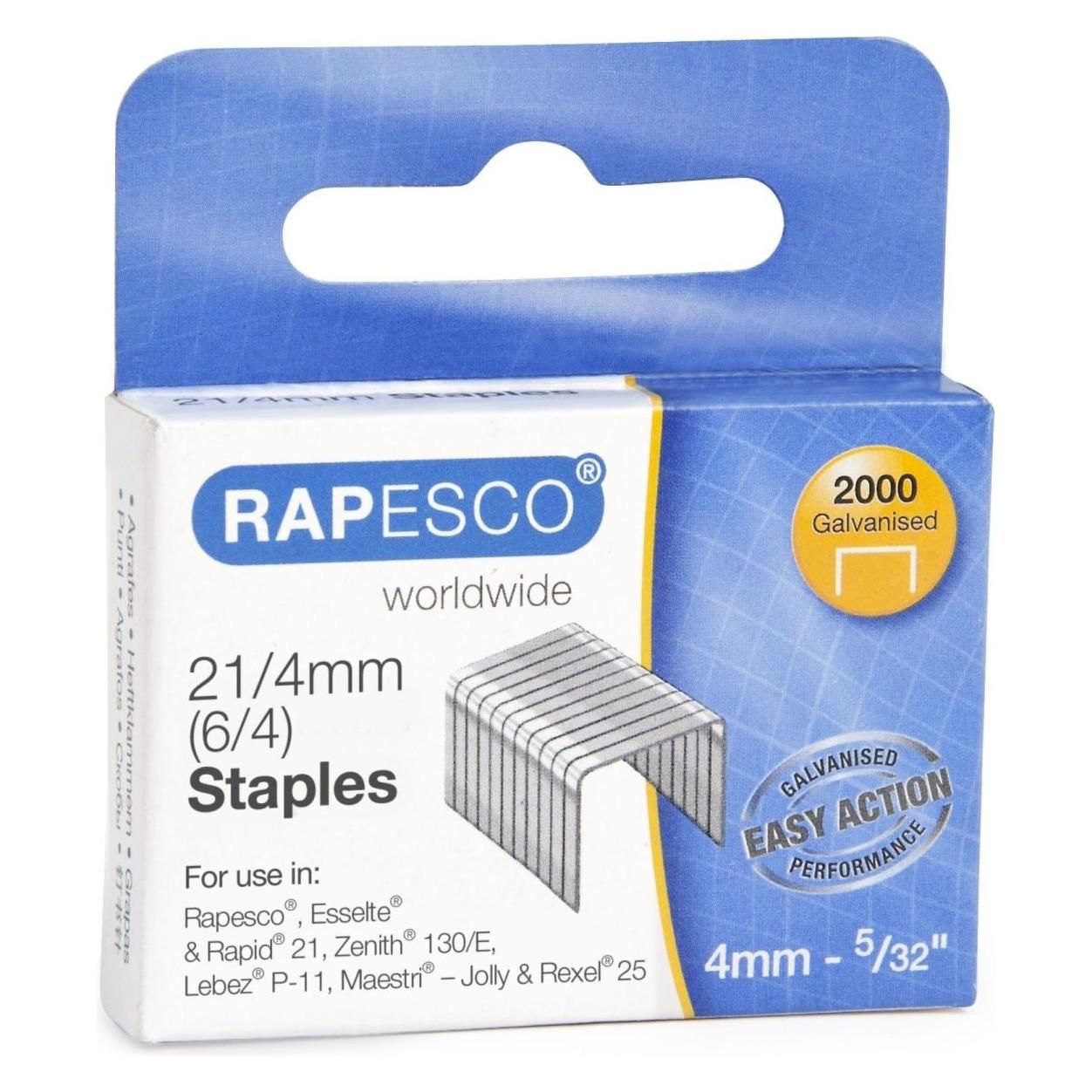 Rapesco 21/4mm verzinkte Heftklammern (2.000 Stück) (2000x) (1367)