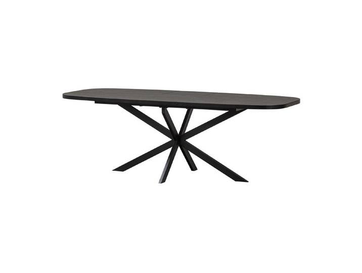 WOOOD Esstisch Esstisch Arros Retro Furnier Schwarz Ausziehbar 180/220