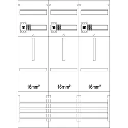 f-tronic 7121004 Zählerfeld 3-feldrig, H=1050mm, 3-3.HZ 16mm2, 3 HSP, Z31B-16-HSP Z31B16HSP