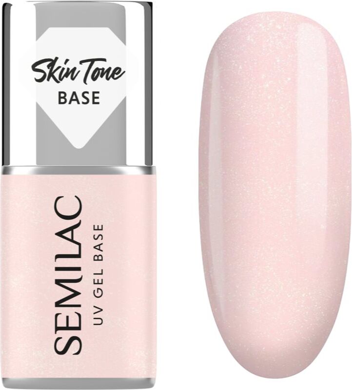 Semilac UV Gel Base Skin Tone Base base coat gel for gel nails shade Glitter Rose 7 ml