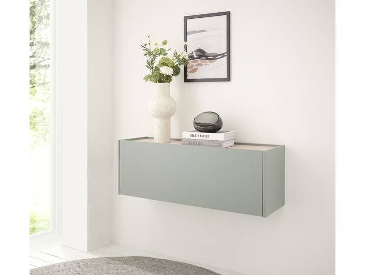 Mehrzweckschrank HOME AFFAIRE GiRON/CiTY, Wandgarderobe in vier Farben, Wandschrank , grün (grün aloe), B:100cm H:35cm T:30cm, FSC-zertifizierter Holzwerkstoff, Schränke, Mehrzweckschrank, zeitloses Design, Breite 100 cm, grosses Fach