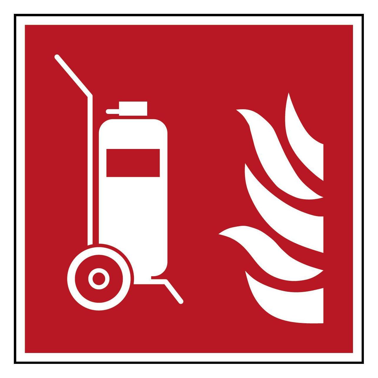 Brady ISO-Sicherheitsschild - Feuerlöscher auf Rädern (F/F009/NT-PP-200X200/1-B)