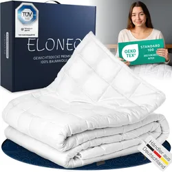 ELONEO Gewichtsdecke, Entspannungsdecke & Anti-Stress Therapiedecke, 200x200cm, 7 kg