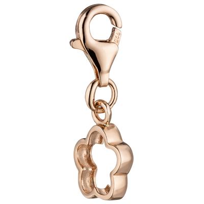 Charm-Einhänger JOBO "Charm Blume", rosa (roségoldfarben), Charms, Damen, Silber 925 (Sterlingsilber), 925 Silber roségold vergoldet
