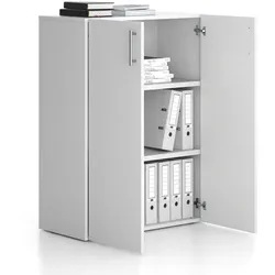 Büroschrank niedrig SOLID 800 x 400 x 1080 mm, weiß