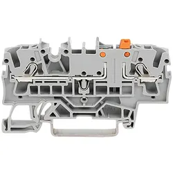 Wago 2002-1671 2-Leiter-Trenn- und Messklemme,mit Prüfmöglichkeit,Trennmesserhalter orange,grau 20021671  - 50 Stück