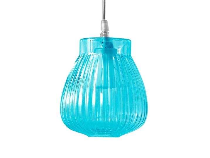 KARMAN lampe à suspension CERAUNAVOLTA forme A (Blu Tiffany - Verre)