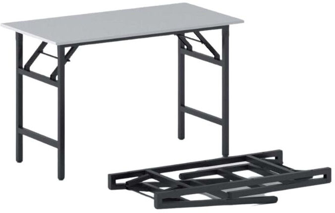 B2B Partner Klapptisch FAST READY, 120x60 cm, schwarzes Metallgestell, grau