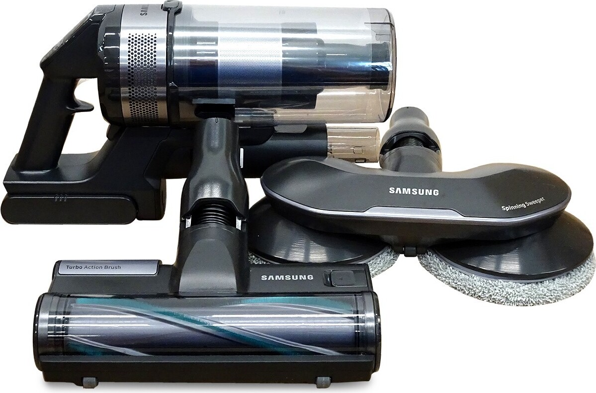 Samsung VS20B75BDR5/WD, Jet 75E Wet&Clean, 2-in-1-Stabstaubsauger, Beutellos, Cyan, Silber, Rechteckig, Trocken, Micro