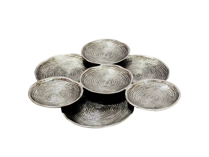Livetastic Dekoschale, Silberfarben, Metall, rund, 44x4x44 cm, handgemacht, Dekoration, Dekoschalen