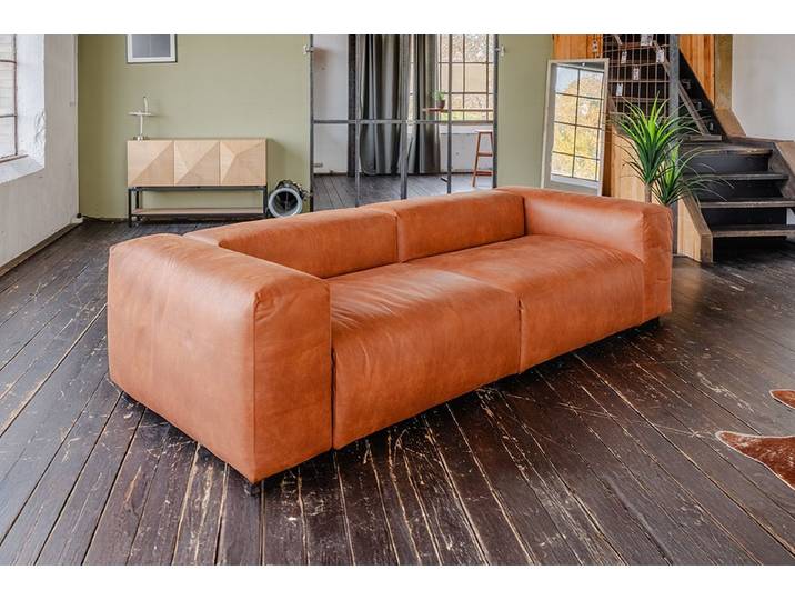 KAWOLA Sofa MIA Modulsofa Lederfaserstoff 6-tlg. – moderne Couch – flexibel, Edle Lederoptik, pflegeleicht & individuell kombinierbar