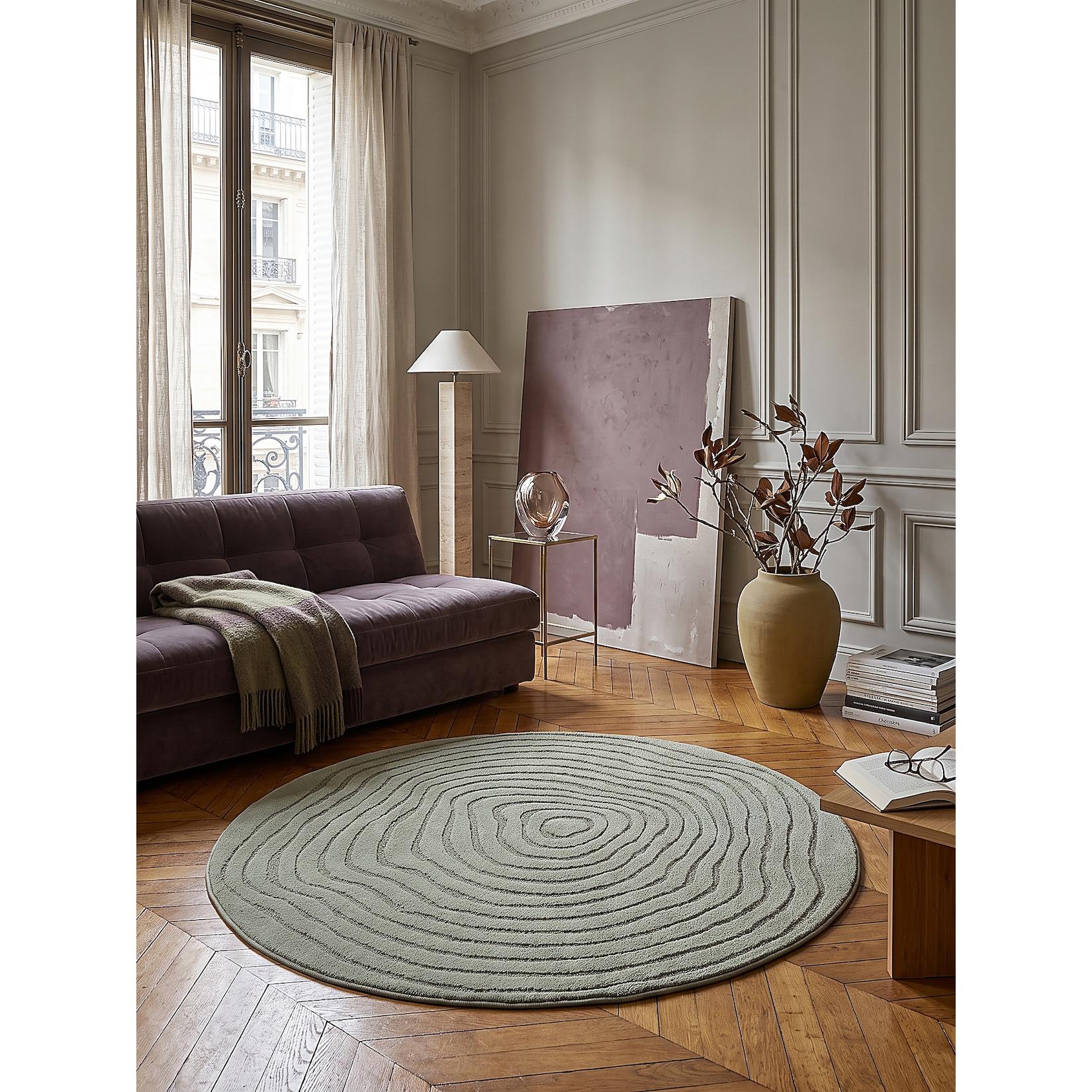 Teppich Kurzflor Grün 200x200 cm - CETINA Kadima Design