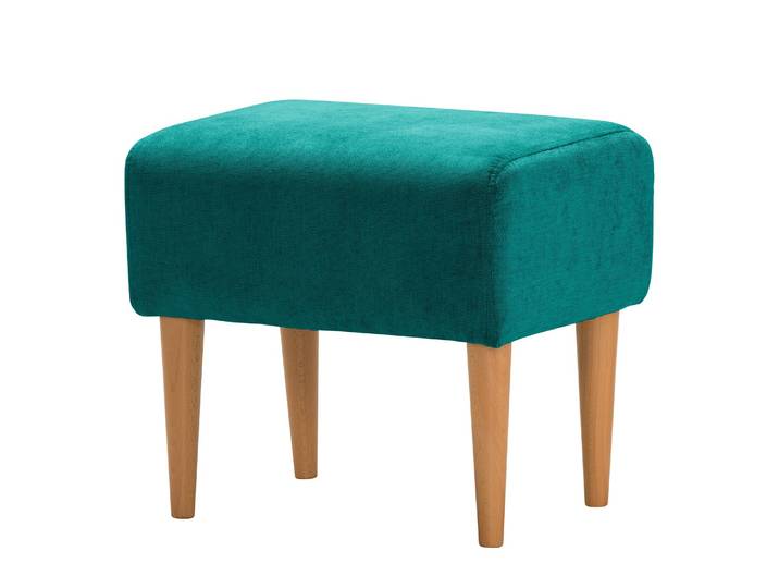 Repose-pieds Oldbury I 49 x 44 x 37cm Turquoise/Turquoise Tissu Lito: Turquoise