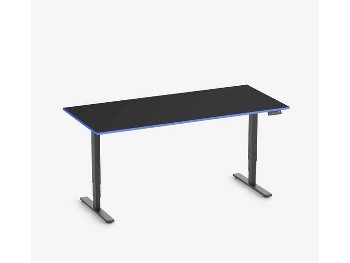 FOKUS Gamingschreibtisch Schwarz 180x80 Rechteck Royal Blue