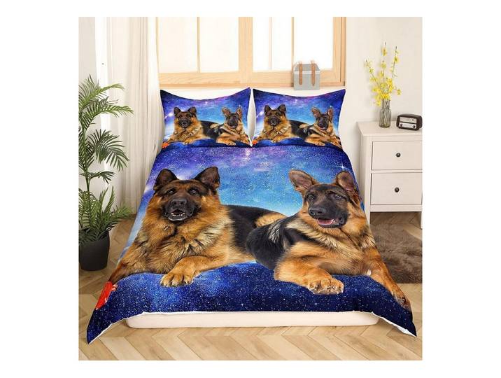 LuxusKollektion Kinderbettwäsche Bettwäsche Set 200x200cm Deutscher Schäferhund