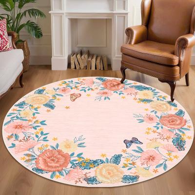 Garvee Butterfly Floral Scalloped Area Rug
