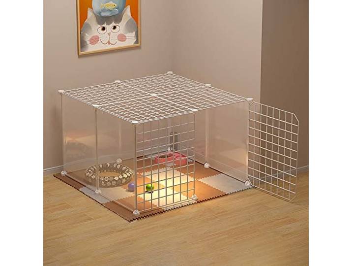TXGJWRA Katzenkäfig Laufstall – Katzenkäfig für den Innenbereich, Katzengehege, Frettchenkäfig, Hundekäfige für kleine Hunde, Innenkäfig, abnehmbare Metall-Katzenkäfige, leicht zu reinigen, große
