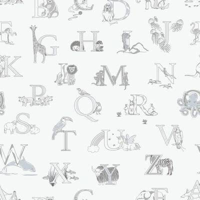 Galerie Wallcoverings Just 4 Kids 2 Letter Animals Non-woven Matte Wallpaper Roll