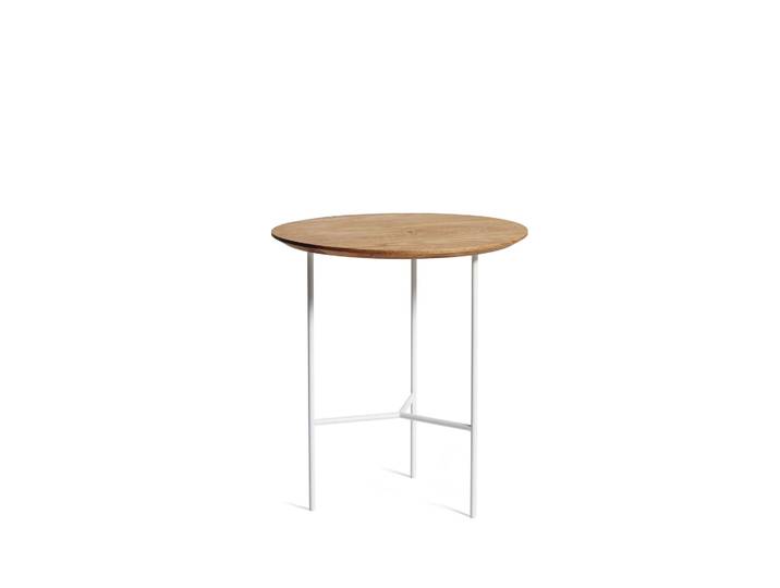 Mavis Table d’appoint Tribeca Chêne huilé rustique, pieds blancs, Ø47 cm
