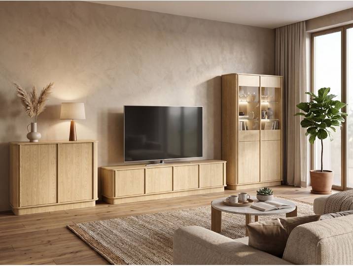 ROYAL24_MARKT Wohnzimmer-Set Rivello 3-teilig – Harmonisches Wohnkonzept in Baltic Dune, (Wohnzimmer-Set, 3-St., Premium - Rivello), Premium – Luxuriös – Elegant