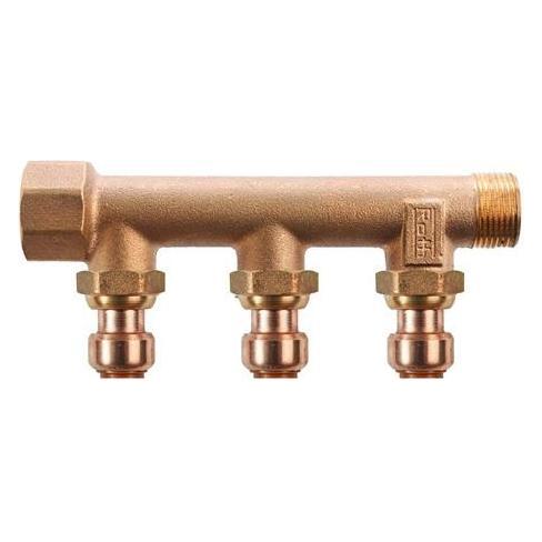 Roth fordelerrør 3 afgreninger x 15 mm indstik Euro-rot (5702000129334)
