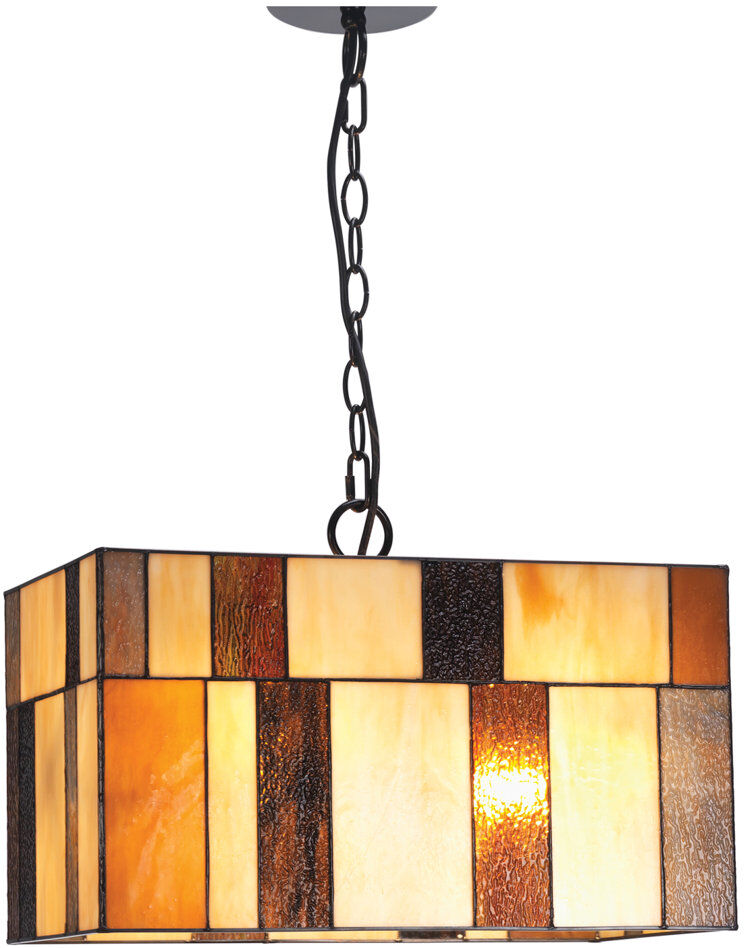 Corrigan Studio Mykonos 2 - Light Beige/Amber Glass Square/Rectangle Pendant Beige/Amber Glass 25cm H X 44.5cm W X 44.5cm D