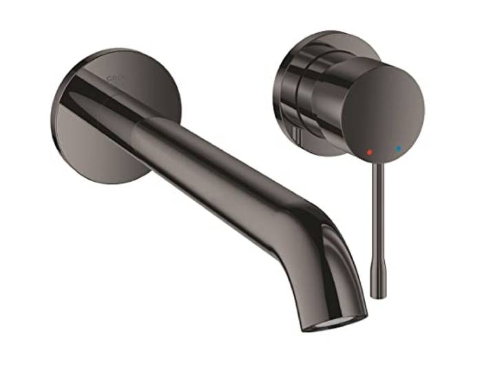 GROHE Essence Mitigeur de Lavabo Mural Monocommande 2 trous\, Taille L\, Facile à installer\, Hard Graphite\, 19967A01