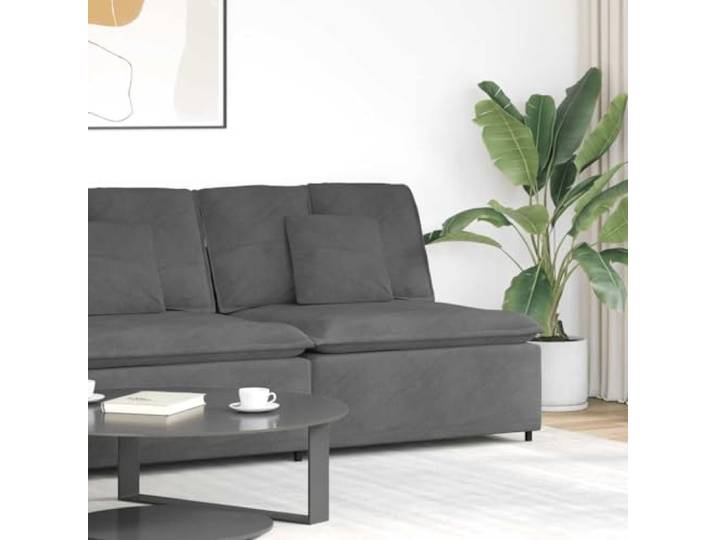 LPERTGFHU Modulares Sofa Mittelmodul mit Kissen, Dunkelgrau 100 x 100 cm Cordstoff mit Schaumstoffpolsterung, Metallrahmen für Stabilität, Kombinierbar
