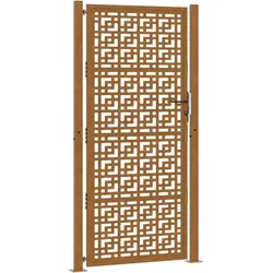 vidaXL Gartentor 105x205 cm Wetterfester Stahl Kreuz-Design