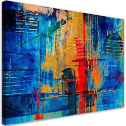 WANDBILD bunte abstraktion handgemalt