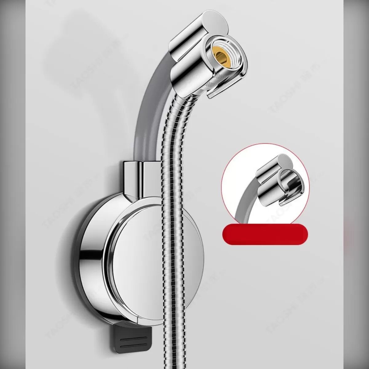 INF Dual Strong-Suction Shower Holder 2-Pack, 720° Adjustable Universal ABS Shower Bracket Argent