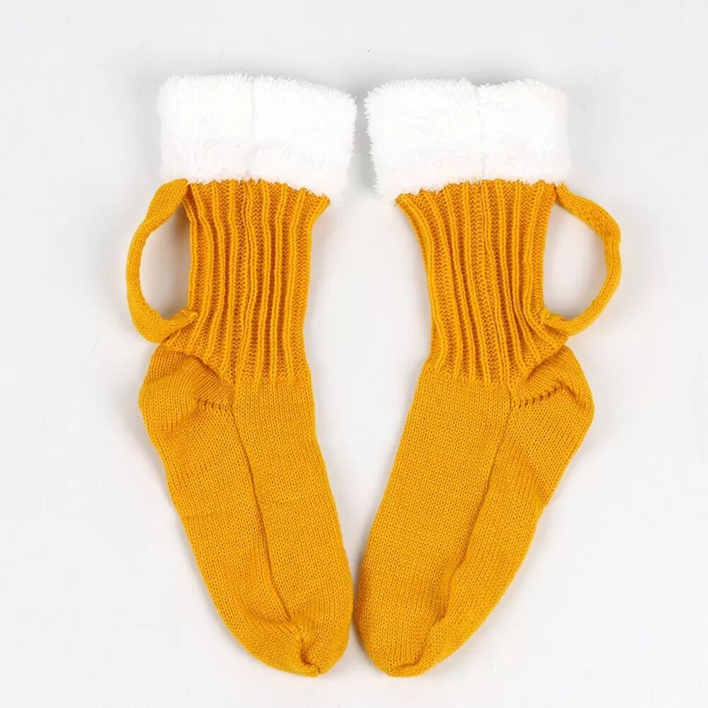 INF Chaussettes Tricotées 3D Bière - Chaussettes Mi-Mollet Chaudes pour l'Hiver