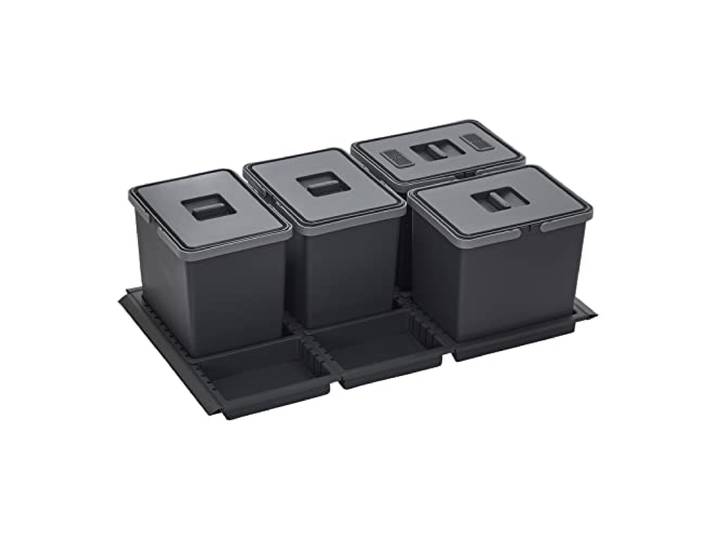 SOTECH Abfallsammler Draw 15+15+15+15L Abfallsystem Abfalleimer für Schubladen Korpusbreite 90 cm