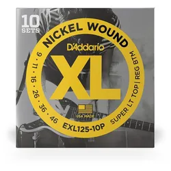 D’Addario EXL125-10P - XL Electric Nickel Wound 10er Pack | 009-046 - Saiten E-Gitarre