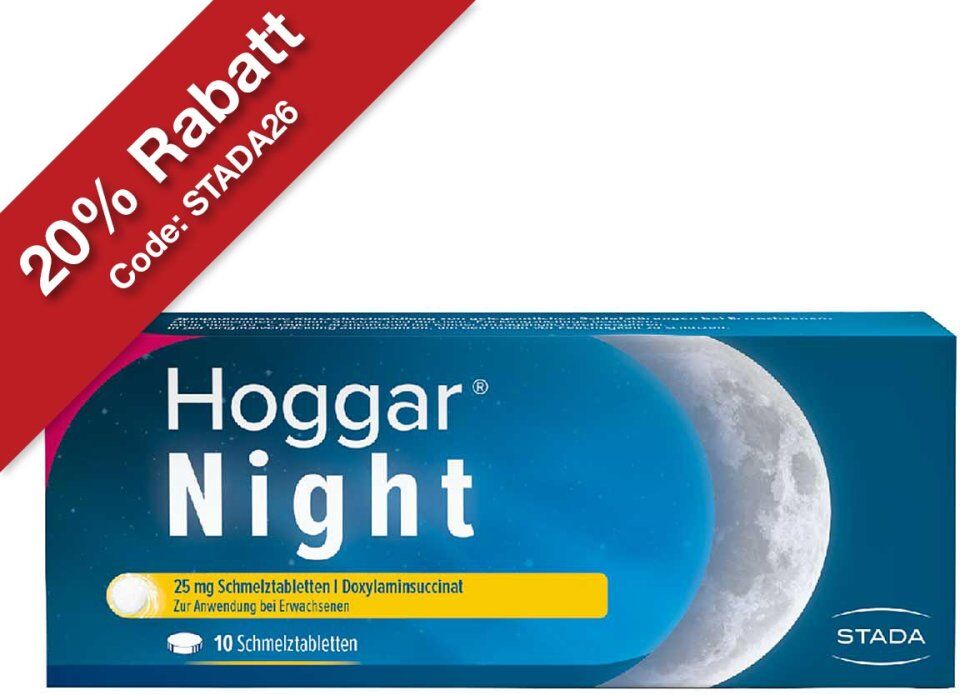 Hoggar Night 25 mg Doxylamin Schlaf-Schmelztabletten