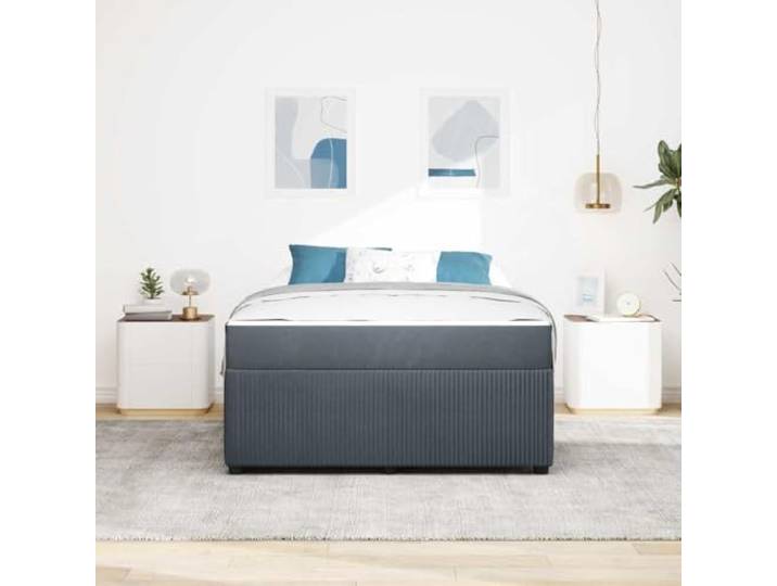 KTHLBRH Bettgestell dunkelgrau 140 x 200 cm Technischer Holzrahmen, feste Latten, robuste Beine, modernes Design
