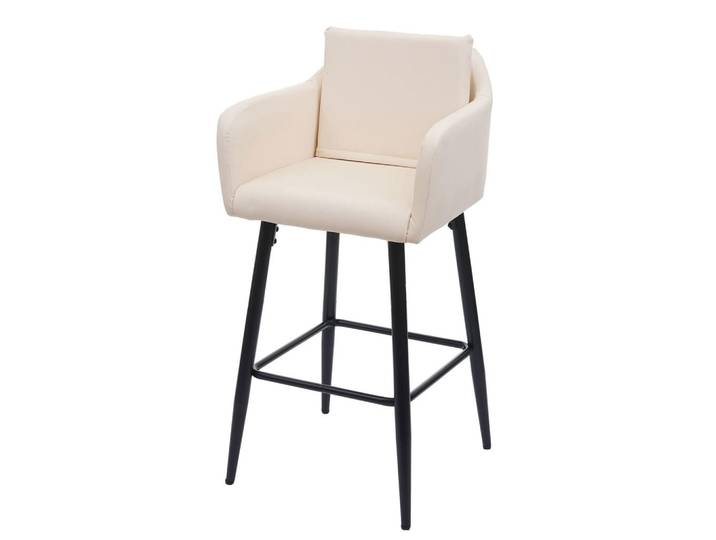 MCW Barhocker Cremeweiß, Weiß, 54x105x53 cm, Esszimmer, Barmöbel, Barhocker