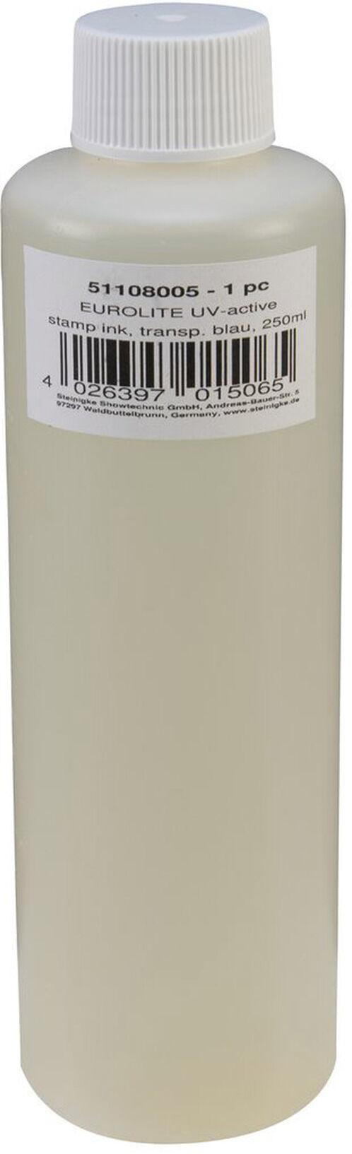 EuroLite Uv-Aktive Stempelfarbe, Transparent Blau, 250ml
