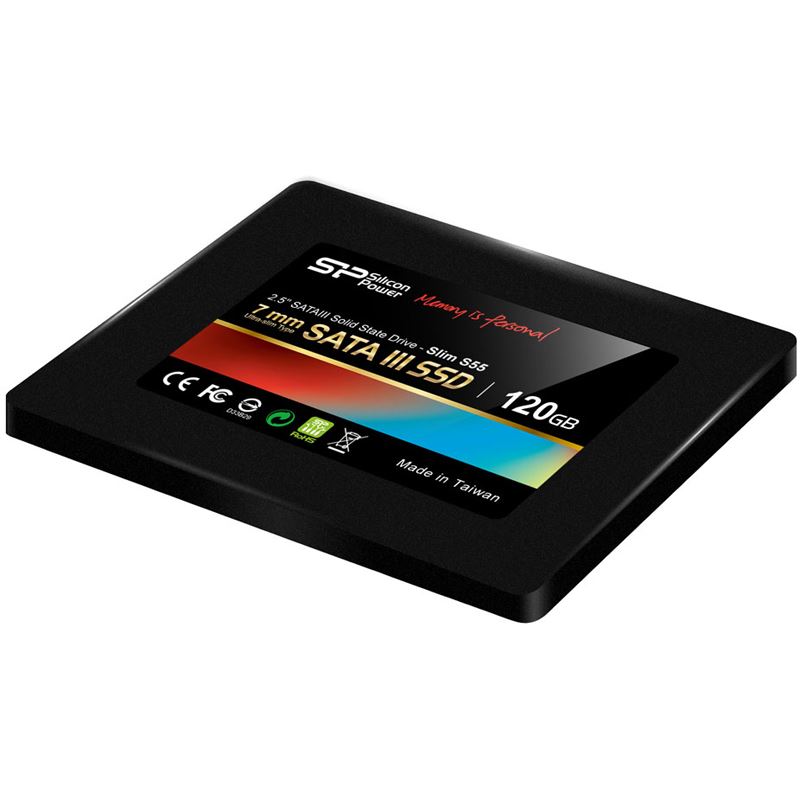 120GB Silicon Power Slim S55 2.5" (6.4cm) SATA 6Gb/s TLC (SP120GBSS3S55S25)
