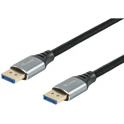 Equip 119282 DisplayPort 2.1 Premium-Kabel, Stecker auf Stecker, 2m, silber