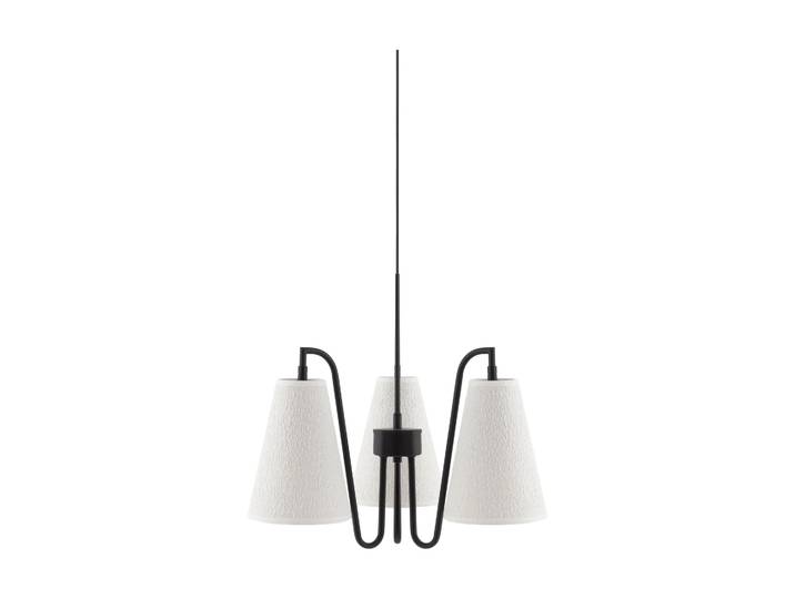 Globen Lighting Lou suspension 3, bouclé blanc-noir, 46x46 cm