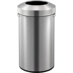 EKO Mülleimer Urban Bin Edelstahl matt 90 Liter stilvoller offener Abfallsammler aus gebürstetem Ed, Abfalleimer, Silber
