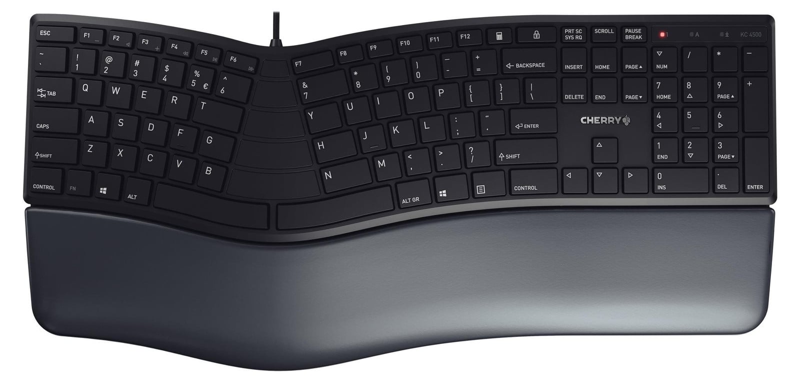 Cherry KC 4500 ERGO Toetsenbord USB QWERTY Engels Zwart