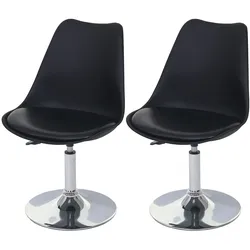 Chefgastro 2er-Set Drehstuhl Oslo | HxBxT 80x48x54cm | Sitzhöhe 42cm | Kunstleder | Schwarz | Stuhl Küchenstuhl