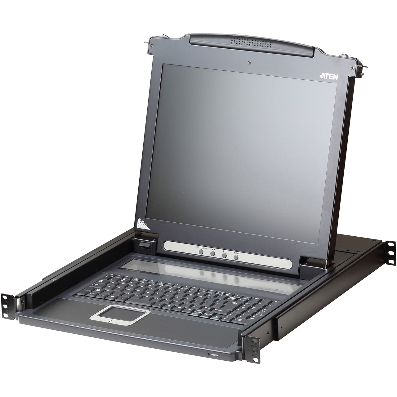 ATEN CL1000M DE Single Rail 17"-LCD-Konsole, 19" 1HE, DE-Layout (PS/2-USB, VGA)