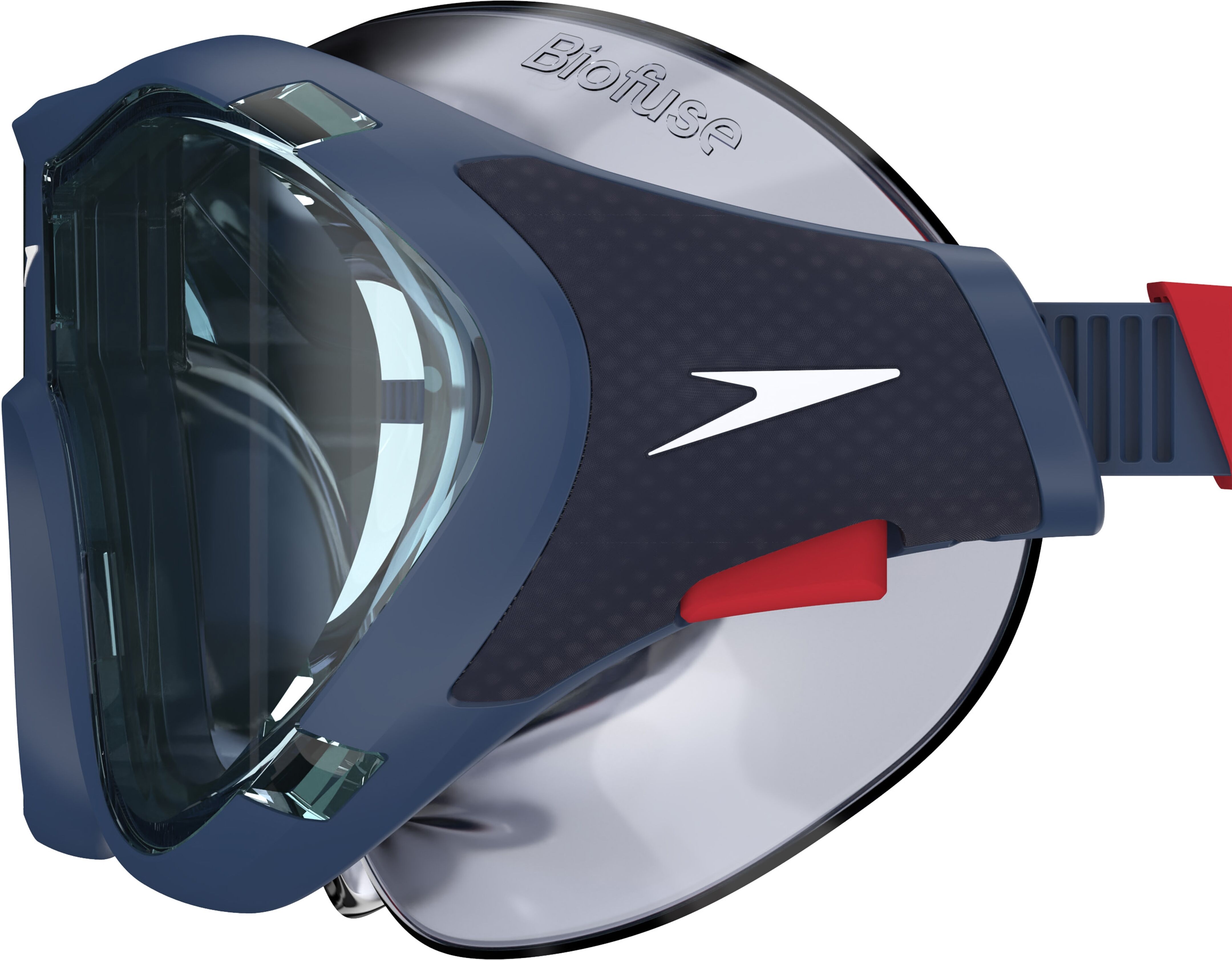 Taucherbrille SPEEDO, blau (peacoat, co), Sportbrillen, Taucherbrille, mit gebogenem Glas