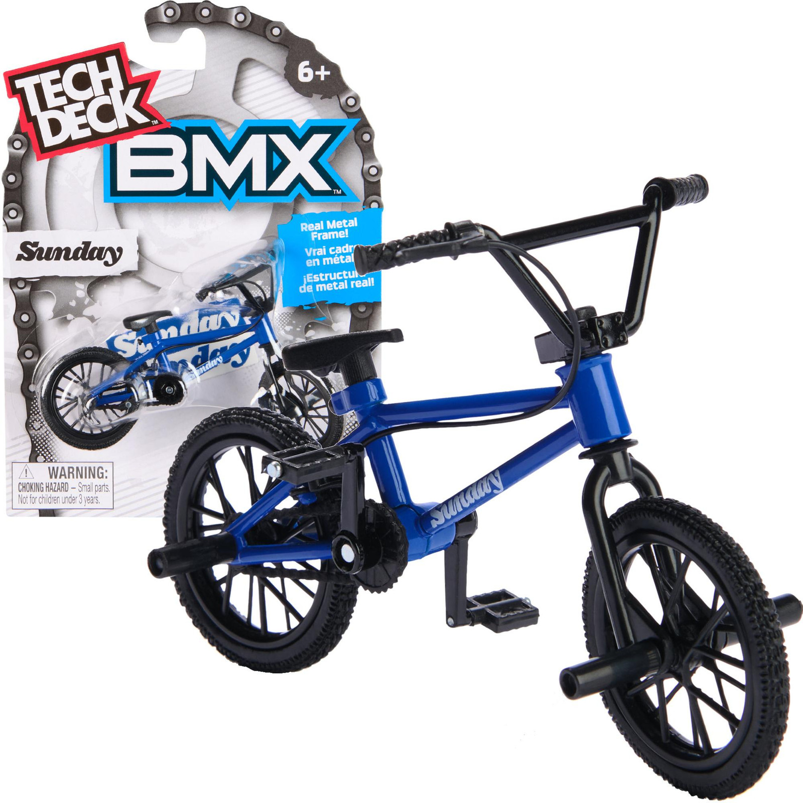 Spin Master Tech Deck BMX vingerfiets set, marineblauw, inclusief stickers