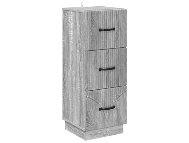 GFEROMRF Schubladenschrank Graues Sonoma 33x34,5x87 cm Holzwerkstoff Vintage-Stil, robuste Holzwerkstoff-Konstruktion, mehrere Schubladen, Stangengriffe, einfache Pflege, vielseitig einsetzbar